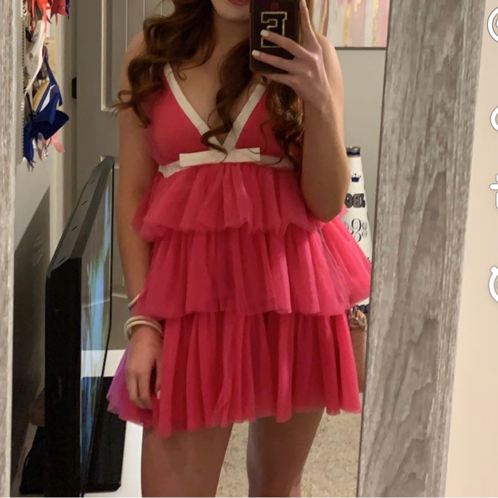 tulle pink dress